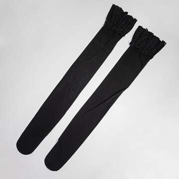 Lidogirl Women's Sultry Nights Garter Belt with Stockings Sheers Black