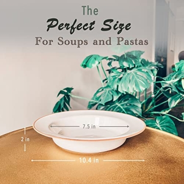 Mora Ceramic Wide Rimmed Soup Bowl Set for Pasta and More