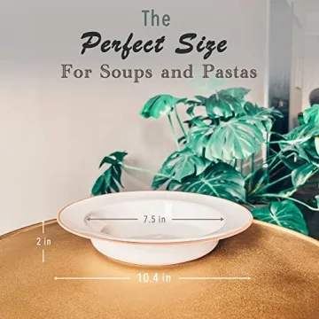 Mora Ceramic Wide Rimmed Soup Bowl Set for Pasta and More