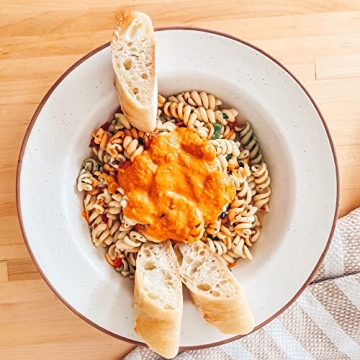 Mora Ceramic Wide Rimmed Soup Bowl Set for Pasta and More