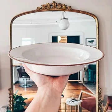 Mora Ceramic Wide Rimmed Soup Bowl Set for Pasta and More