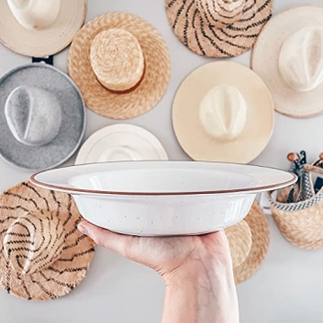 Mora Ceramic Wide Rimmed Soup Bowl Set for Pasta and More