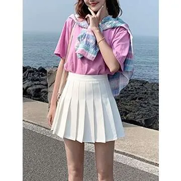 Gothden High Waisted Pleated Tennis Skirt for Women