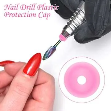 ANCIRS 80pcs Dustproof Protector Caps for 2/32" Nail Drill Bits Dust Cover, Silicone Dust Collector ...