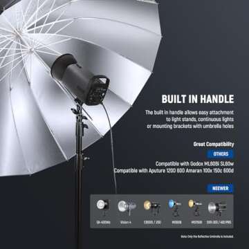 NEEWER 71" Parabolic Reflective Umbrella for Photography