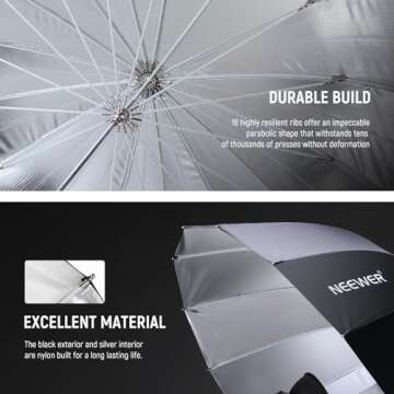 NEEWER 71" Parabolic Reflective Umbrella for Photography
