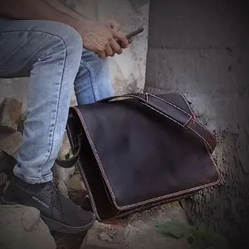 Stylish Leather Crossbody Bag for iPad & Essentials