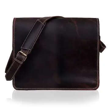 Stylish Leather Crossbody Bag for iPad & Essentials