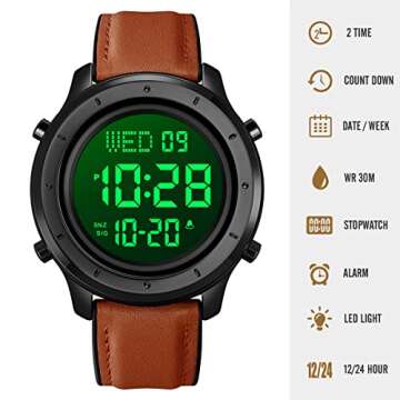 Stylish ZOLOHONI Men's Digital Waterproof Watch