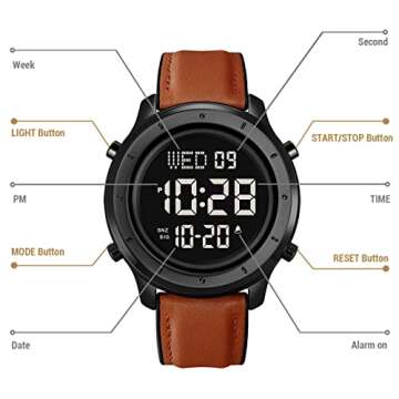Stylish ZOLOHONI Men's Digital Waterproof Watch