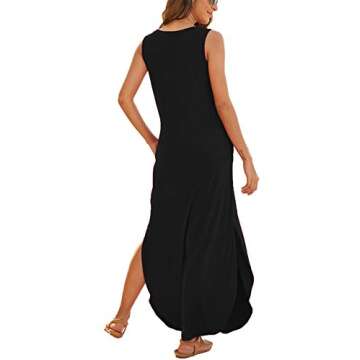 Hount Beach Dress for Women - Casual Summer Maxi with Pockets