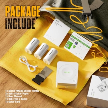 Nelko PM230 Mini Bluetooth Sticker Printer with Paper