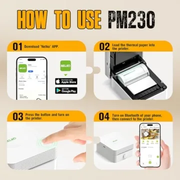 Nelko PM230 Mini Bluetooth Sticker Printer with Paper