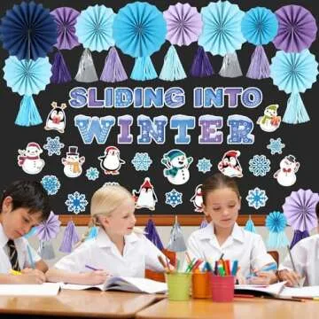 Winter Classroom Door Decorations for School Holiday Fun