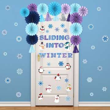 Winter Classroom Door Decorations for School Holiday Fun