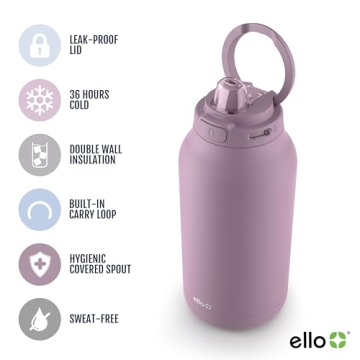 Ello Hydra 64oz Insulated Water Jug with Straw