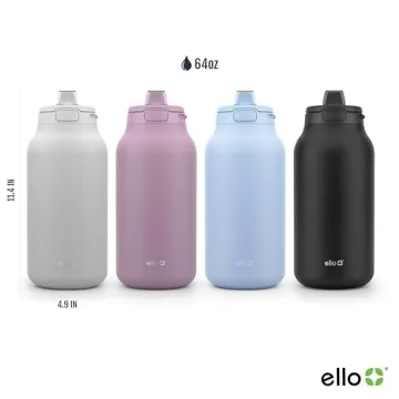 Ello Hydra 64oz Insulated Water Jug with Straw