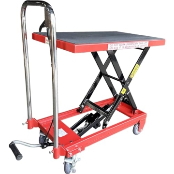 Heavy Duty Hydraulic Lift Cart - 500 Lbs Capacity, 28" x 18" Platform, Safety Features