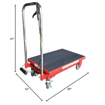 Heavy Duty Hydraulic Lift Cart with 500 Lbs Capacity