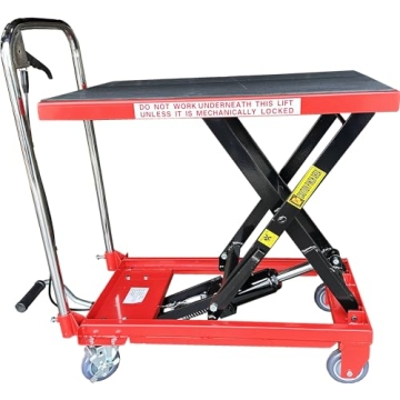 Heavy Duty Hydraulic Lift Cart with 500 Lbs Capacity