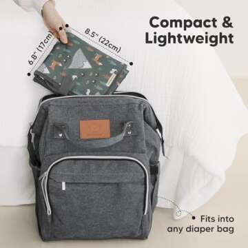 Portable Diaper Changing Pad - Waterproof Foldable Baby Changing Mat - Travel Diaper Change Mat - Li...