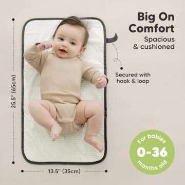 Portable Diaper Changing Pad - Waterproof Foldable Baby Changing Mat - Travel Diaper Change Mat - Lightweight Changing Pads for Baby - Baby Changer - Machine Washable (Woods)