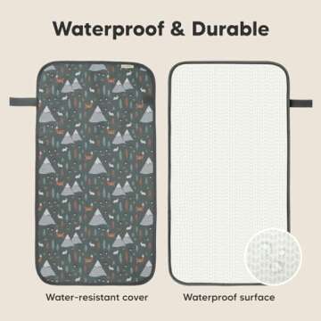 Portable Diaper Changing Pad - Waterproof Foldable Baby Changing Mat - Travel Diaper Change Mat - Lightweight Changing Pads for Baby - Baby Changer - Machine Washable (Woods)