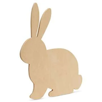 Large Wood Rabbit Cutout for Easter Crafts and Decor