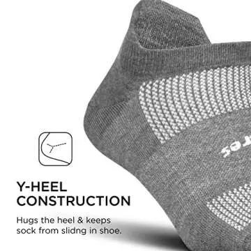 Feetures! Men's High Performance Ultra Light No Show Tab, Heather Gray, Medium