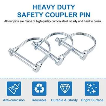 Durable INCREWAY Wire Lock Pin for Garden and Trailer Needs