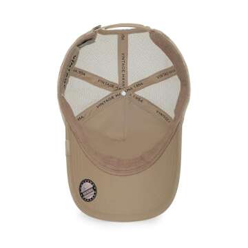 VINTAGE HAVANA Dream Beige Tan Trucker Hats Women Crocodile Star Multi Colored Glitter Patch | Mesh Adjustable Snapback Hat | Men & Women Trendy Fashion Baseball Cap