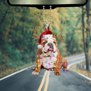 Talataca English Bulldog Flat Christmas Ornament for Pet Lovers