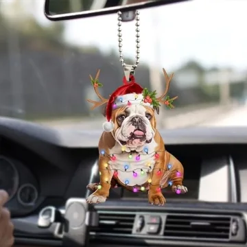 Talataca English Bulldog Flat Christmas Ornament for Pet Lovers