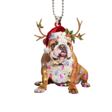 Talataca English Bulldog Flat Christmas Ornament for Pet Lovers