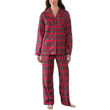 PajamaGram Women's Pajama Sets - Cozy Christmas Red Pajamas for All Sizes
