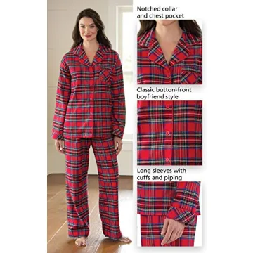 PajamaGram Women's Christmas Pajamas in Red - Cozy & Stylish!