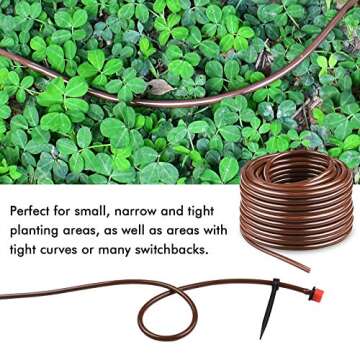 KORAM 1/4" Drip Irrigation Tubing 100ft Roll with Labels