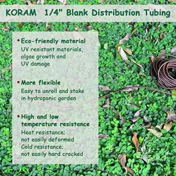 KORAM 1/4" Drip Irrigation Tubing 100ft Roll with Labels