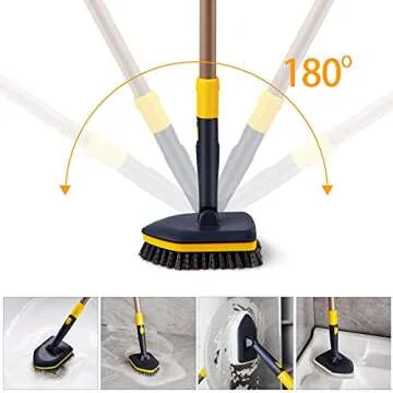 Yocada Tub Tile Scrubber Brush 58.2" Adjustable Cleaning Tool