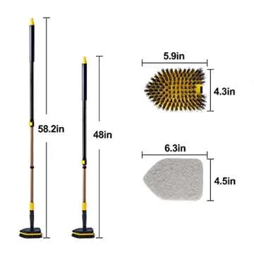 Yocada Tub Tile Scrubber Brush 58.2" Adjustable Cleaning Tool