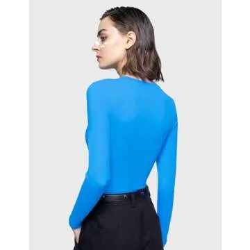 PUMIEY Women's Long Sleeve Crew Neck Slim Fit T-Shirt