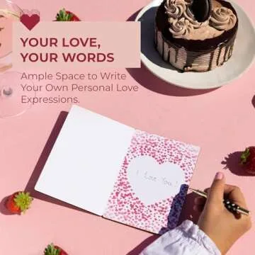 HeartSpace Cards Love & Valentine Card, Handmade Bamboo Valentine's Cards, Valentines Day Cards for Her, Wife, Adults,Valentines Day Card Wife, Valentines Gifts, Valentine Day Gift Him, Classic Hearts