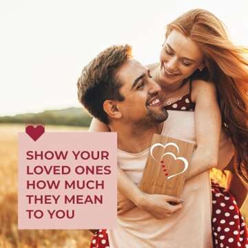 HeartSpace Cards Love & Valentine Card, Handmade Bamboo Valentine's Cards, Valentines Day Cards for Her, Wife, Adults,Valentines Day Card Wife, Valentines Gifts, Valentine Day Gift Him, Classic Hearts