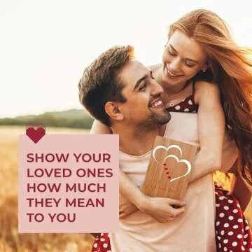 HeartSpace Cards Love & Valentine Card, Handmade Bamboo Valentine's Cards, Valentines Day Cards for Her, Wife, Adults,Valentines Day Card Wife, Valentines Gifts, Valentine Day Gift Him, Classic Hearts