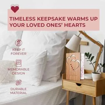 HeartSpace Cards Love & Valentine Card, Handmade Bamboo Valentine's Cards, Valentines Day Cards for Her, Wife, Adults,Valentines Day Card Wife, Valentines Gifts, Valentine Day Gift Him, Classic Hearts