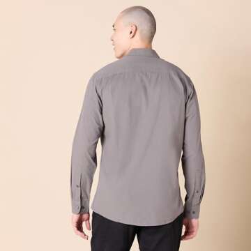 Amazon Essentials Men's Regular-Fit Long-Sleeve Casual Poplin Shirt, Grey, XX-Large