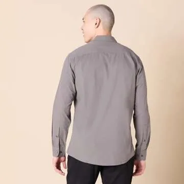 Amazon Essentials Men's Regular-Fit Long-Sleeve Casual Poplin Shirt, Grey, XX-Large