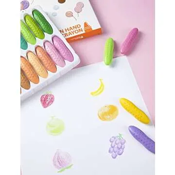 YPLUS Peanut Crayons for Kids, 12 Pastel Colors Washable Toddler Crayons, Non-Toxic Baby Crayons for...