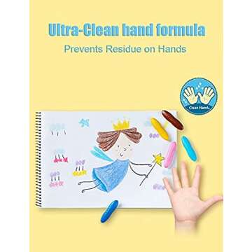 YPLUS Peanut Crayons for Kids, 12 Pastel Colors Washable Toddler Crayons, Non-Toxic Baby Crayons for Ages 2-4, 1-3, 4-8, Coloring Art Supplies Christmas Stocking Stuffers for Kids Toddler