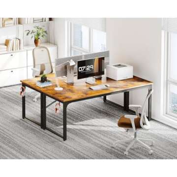 Coleshome 63 Inch Computer Desk, Modern Simple Style Desk for Home Office, Study Student Writing Des...